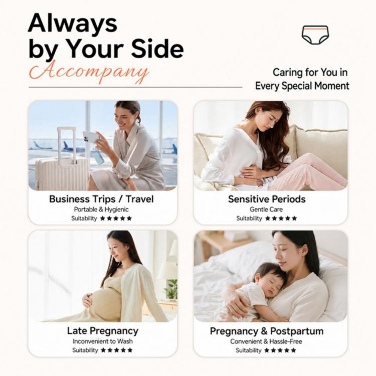 5 PCS/Pack Women Disposable Underwears Sterilized Cotton Crotch Briefs, M, L, XL, XXL, XXXL