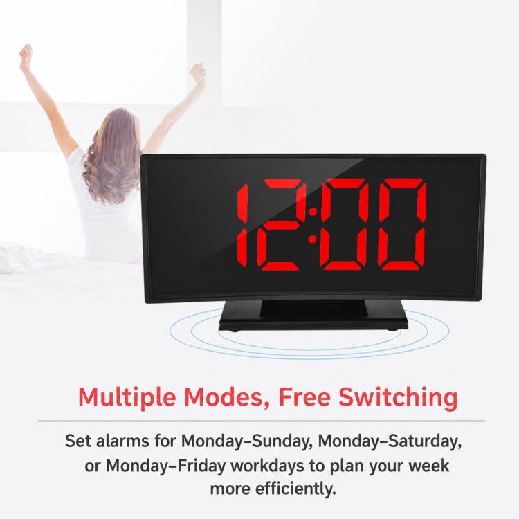 DS-3621L-2 Multifunctional LED Curved Screen Display Electronic Digital Clock