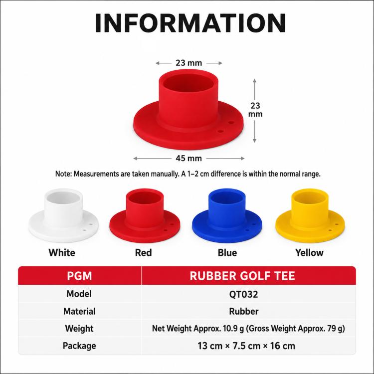 PGM QT032 Durable Rubber Park Golf Ball Tee Round-Hole Holder