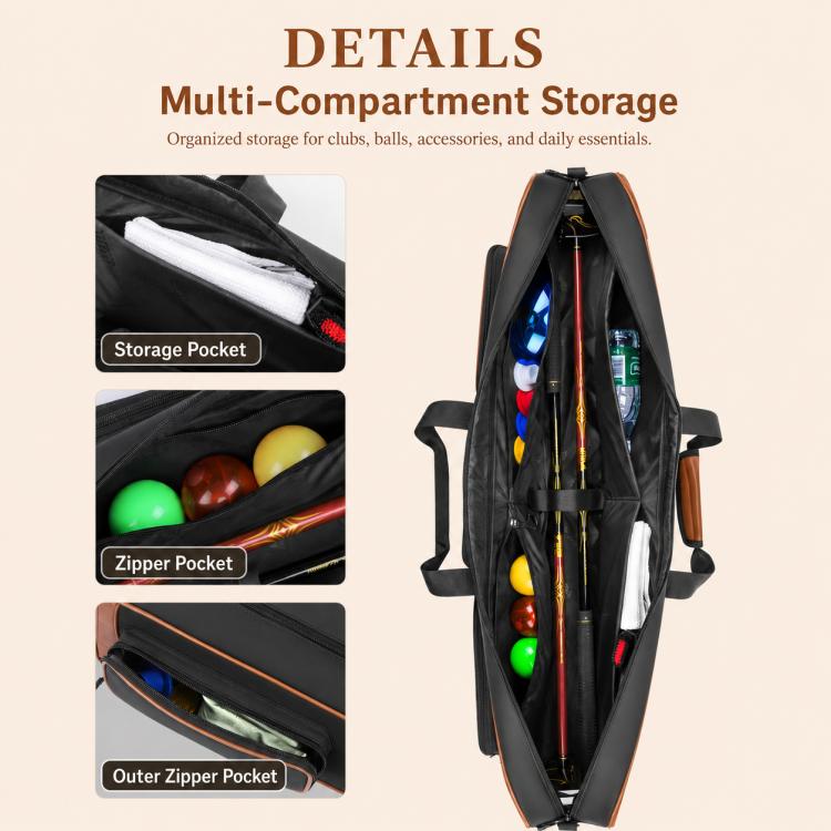 PGM QIAB039 Lightweight Large-Capacity Water-Repellent Park Golf Club Bag