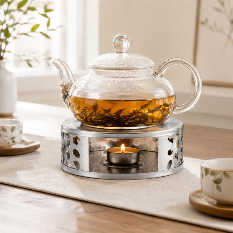 LsCook Stainless Steel Tea Warmer Candle-Heated Base