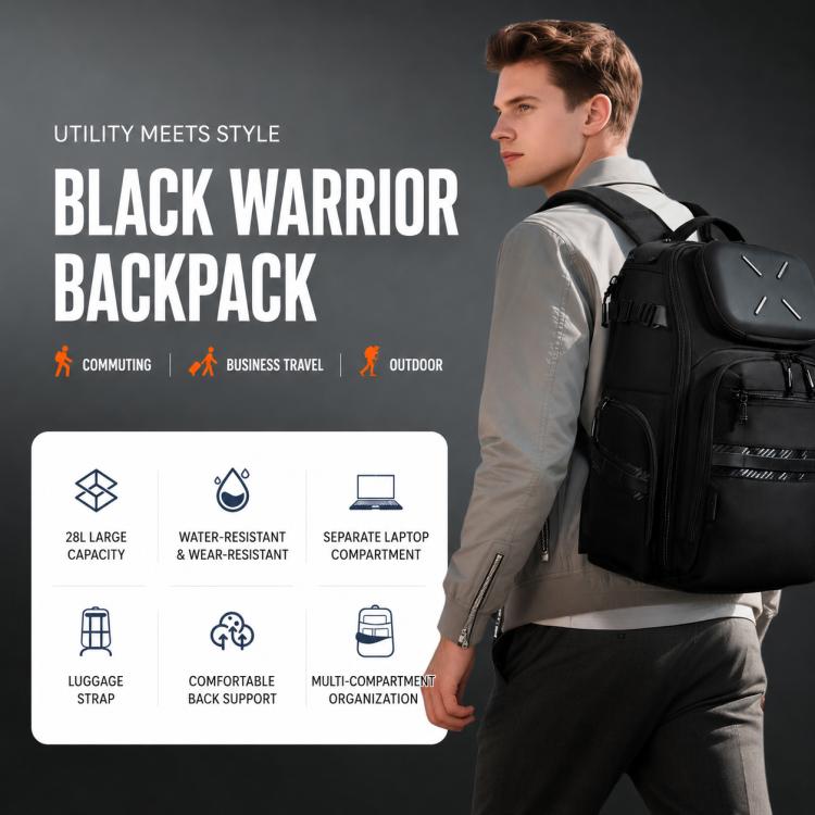 OZUKO Men Large Capacity Waterproof Laptop Backpack Commuter & School Bag