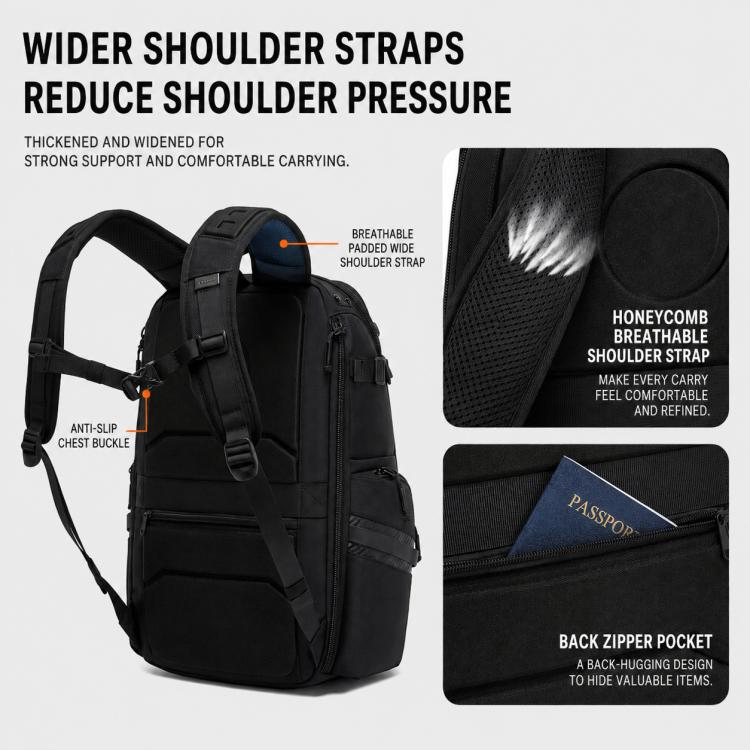 OZUKO Men Large Capacity Waterproof Laptop Backpack Commuter & School Bag