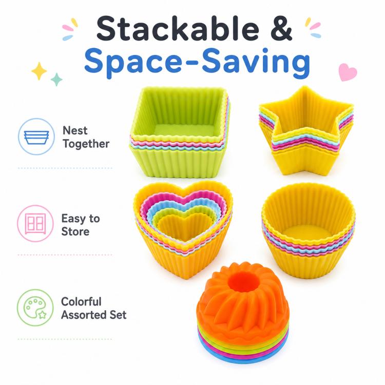 50 PCS/Pack Silicone Cake Baking Mold