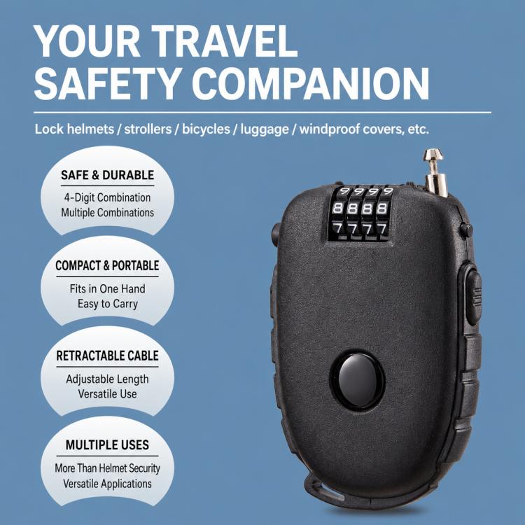 Portable Stretchable Steel Wire Helmet Lock