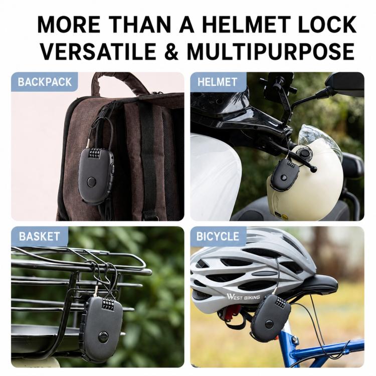 Portable Stretchable Steel Wire Helmet Lock
