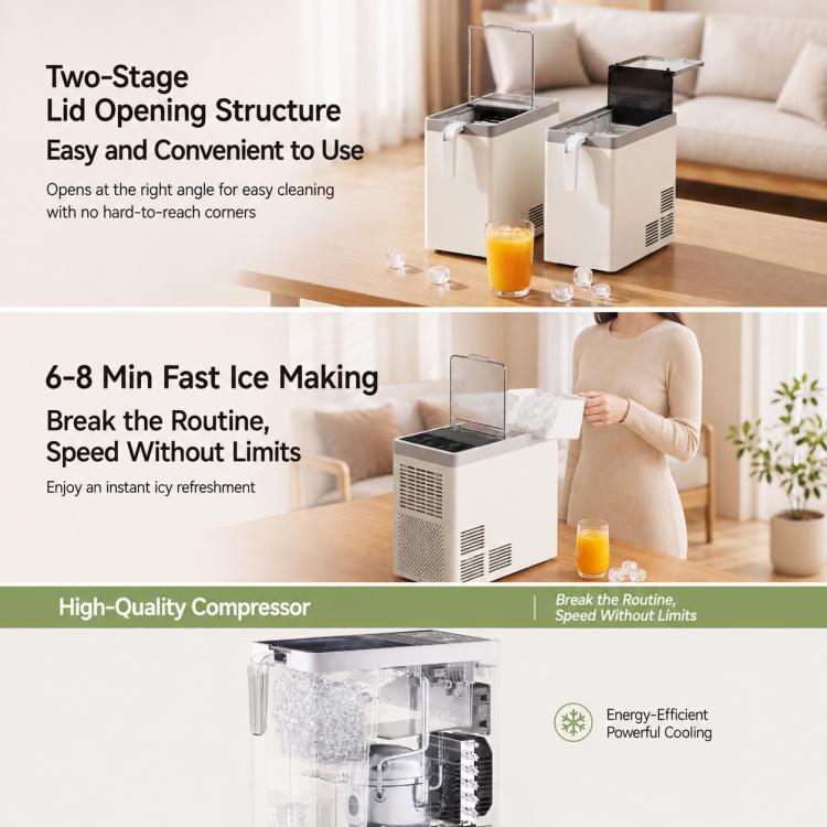 Mini Portable Fully Automatic Bullet Shaped Smart Ice Maker, EU Plug, US Plug, UK Plug, AU Plug