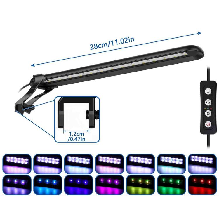 HS-Q30 110V/220V 12W 36 LEDs Clip-on Aquarium Light with Timer and Dimming Function, US Plug, EU Plug, UK Plug, AU Plug