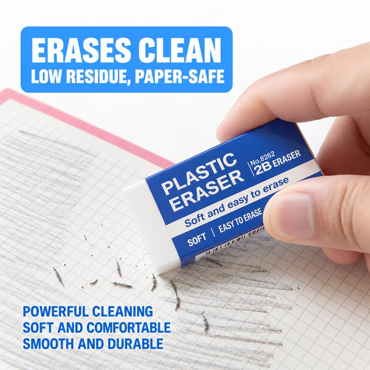 10 PCS/Pack 2B Erasers Soft and Easy Erasing Art Drawing Supplies, Small, Medium