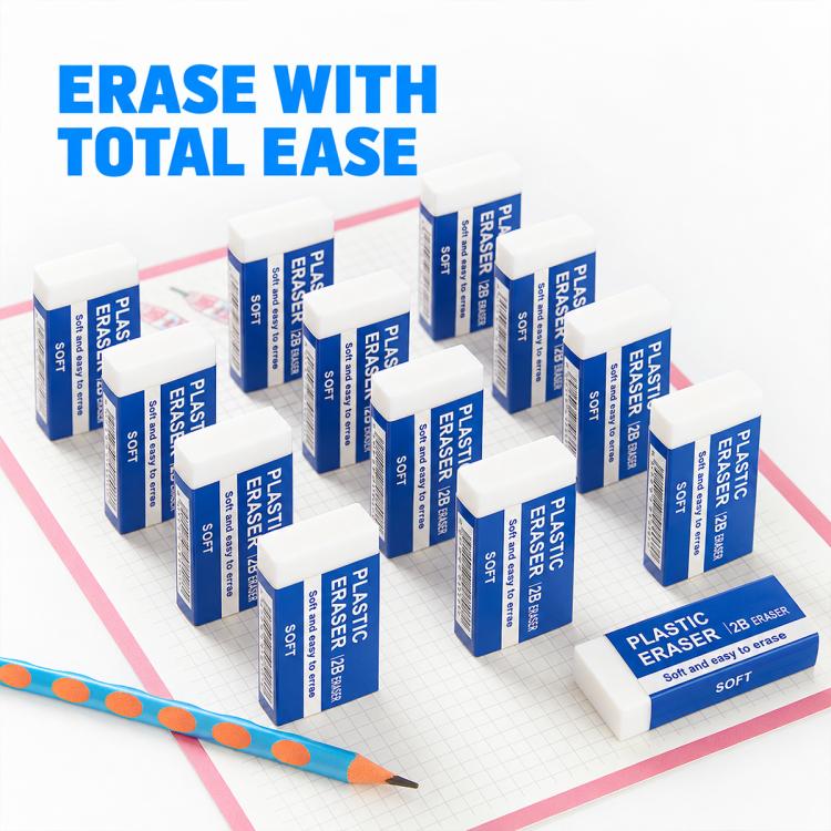 10 PCS/Pack 2B Erasers Soft and Easy Erasing Art Drawing Supplies, Small, Medium