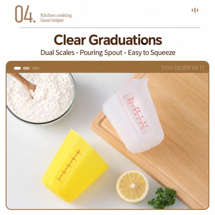 Silicone Collapsible Kitchen Measuring Cup with ML Scale