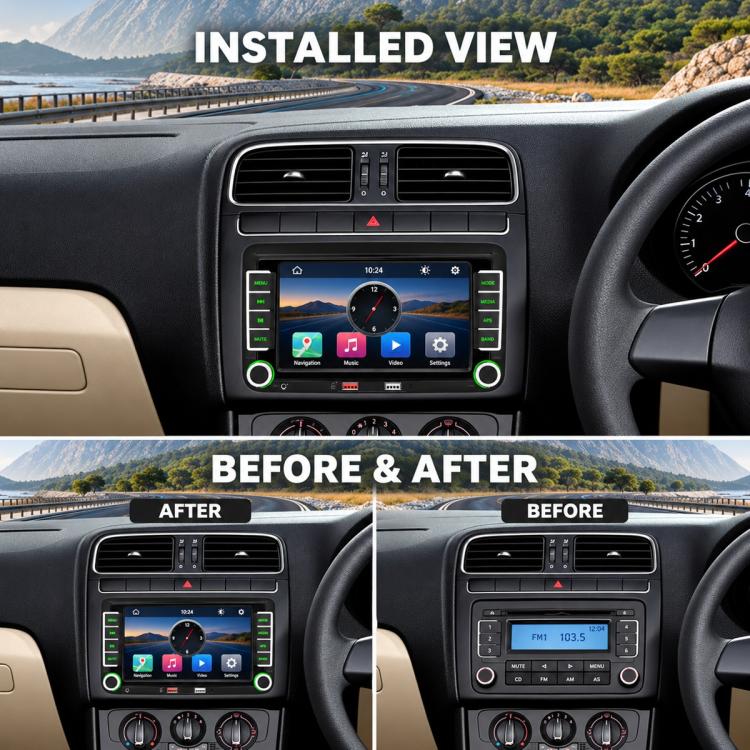 Car MP5 Player Phone Connectivity Bluetooth Reversing Camera for Volkswagen, F9070W 7 inch