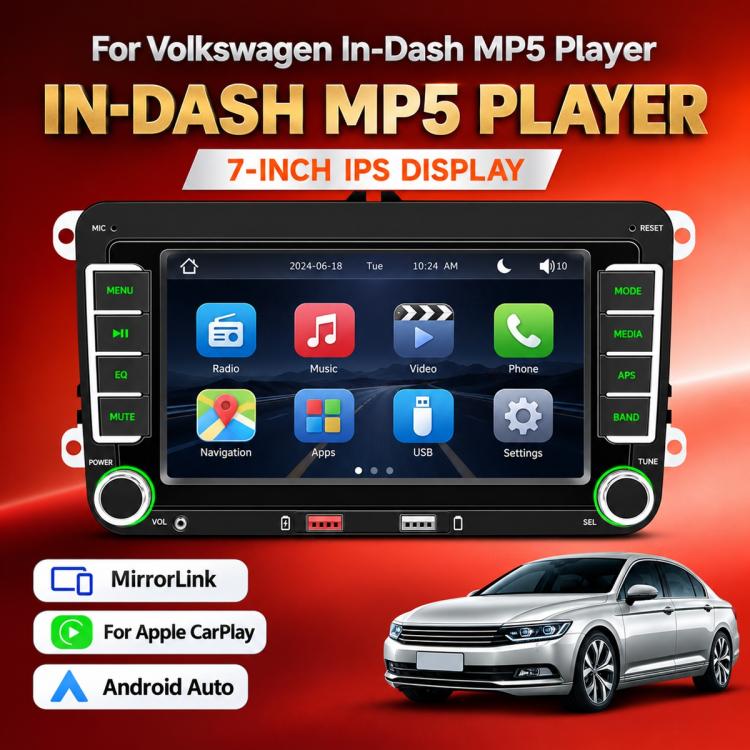 Car MP5 Player Phone Connectivity Bluetooth Reversing Camera for Volkswagen, F9074W 7 inch