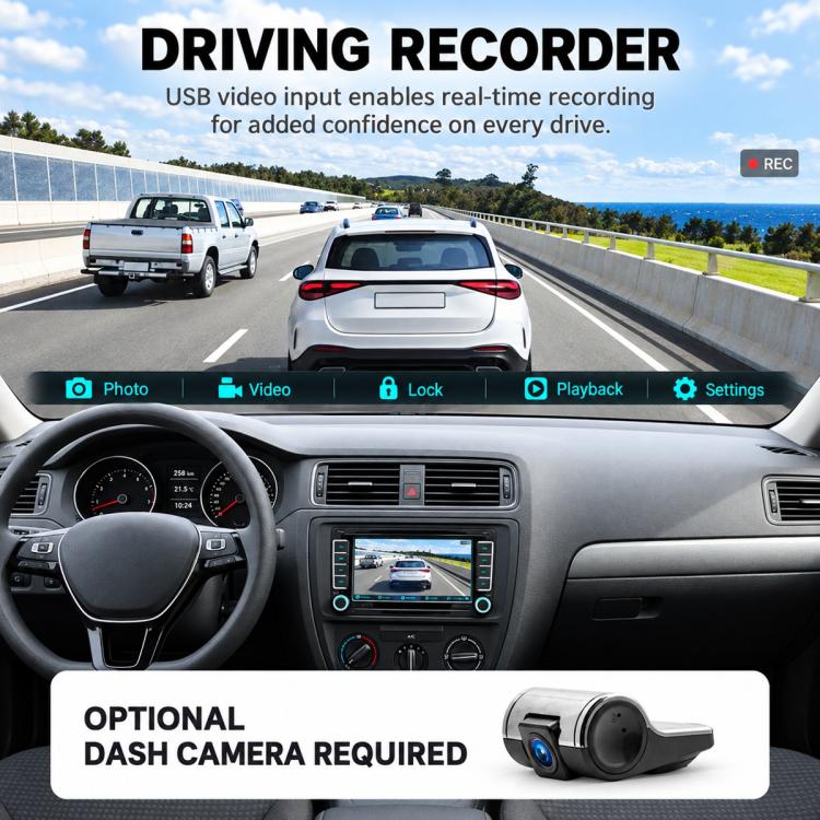 Car MP5 Player Phone Connectivity Bluetooth Reversing Camera for Volkswagen, F9074W 7 inch