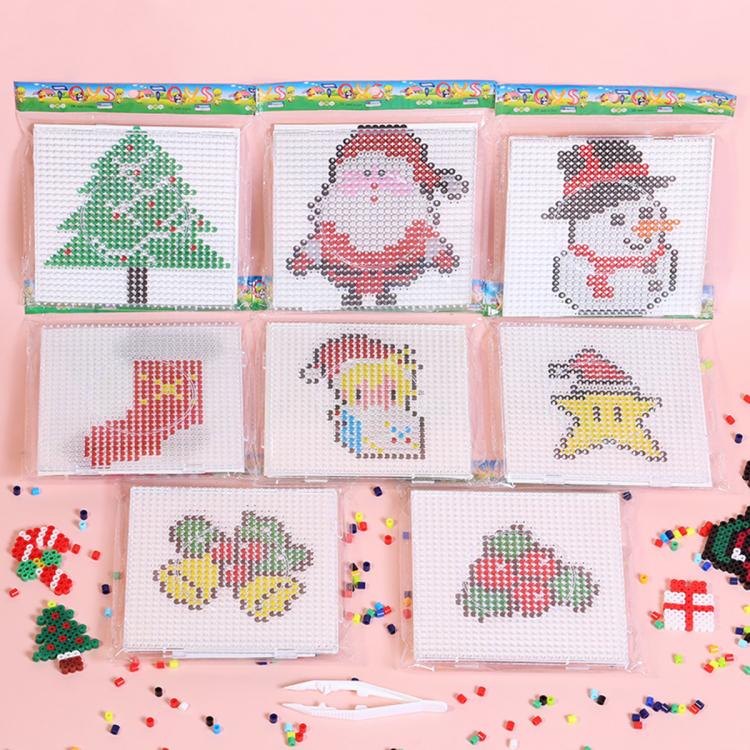 5mm Fuse Beads Christmas Themed DIY Craft Set, Star, Cherry, Bell, Figure, Christmas Tree, Christmas Socks, Santa Claus, Snowman
