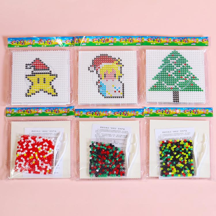5mm Fuse Beads Christmas Themed DIY Craft Set, Star, Cherry, Bell, Figure, Christmas Tree, Christmas Socks, Santa Claus, Snowman