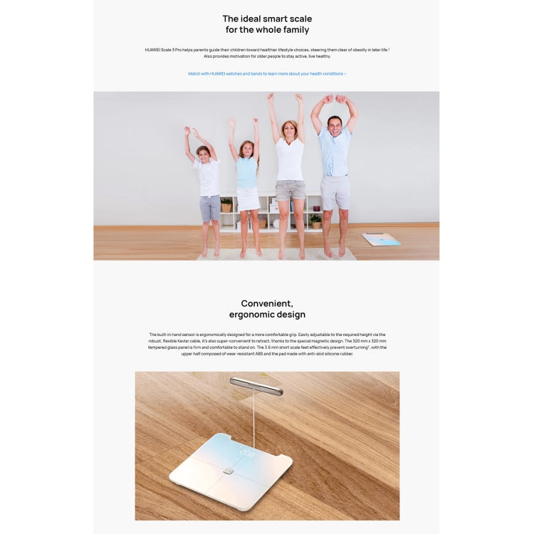 Original Huawei Intelligent Body Fat Scale 3 Pro, Support Wifi & Bluetooth Connection, Body Fat Scale 3 Pro