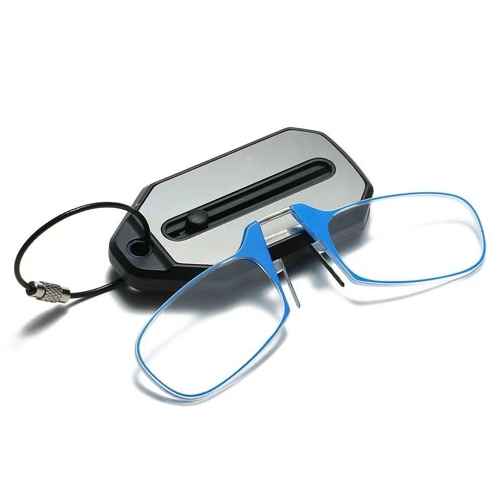 Nose clip presbyopic glasses keychain ultra lightweight carrying elderly glasses wallet glasses reading glasses