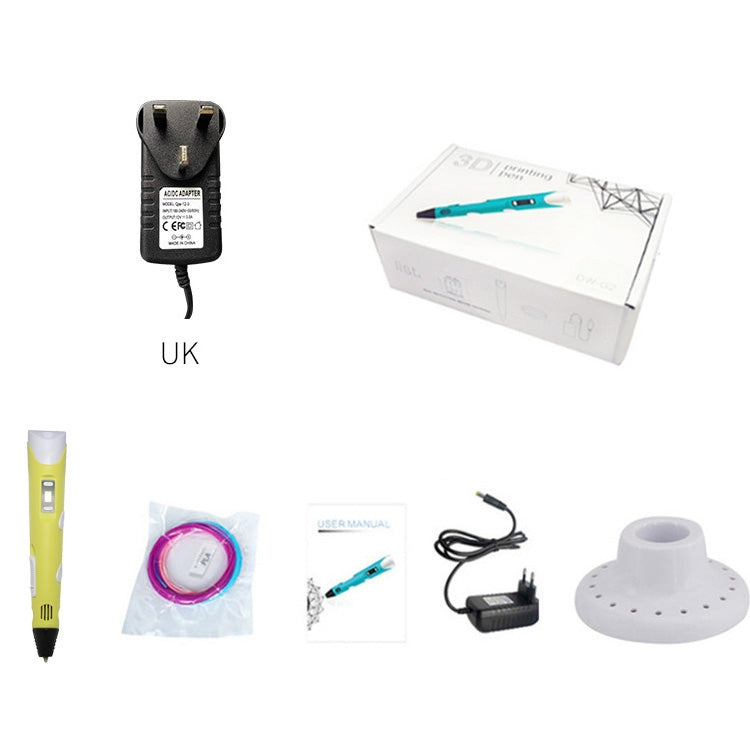 Hand-held 3D Printing Pen, UK Plug, UK Plug