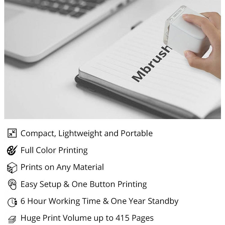 MBrush01 1200 DPI Mini Portable Colorful Printer