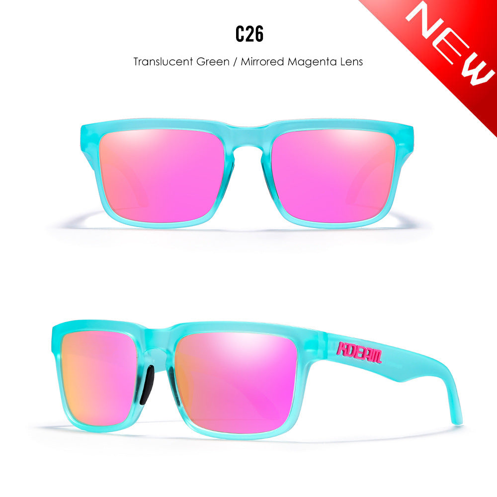 Classic polarized sunglasses for men and women ultra light driving glasses colorful real film sunglasses