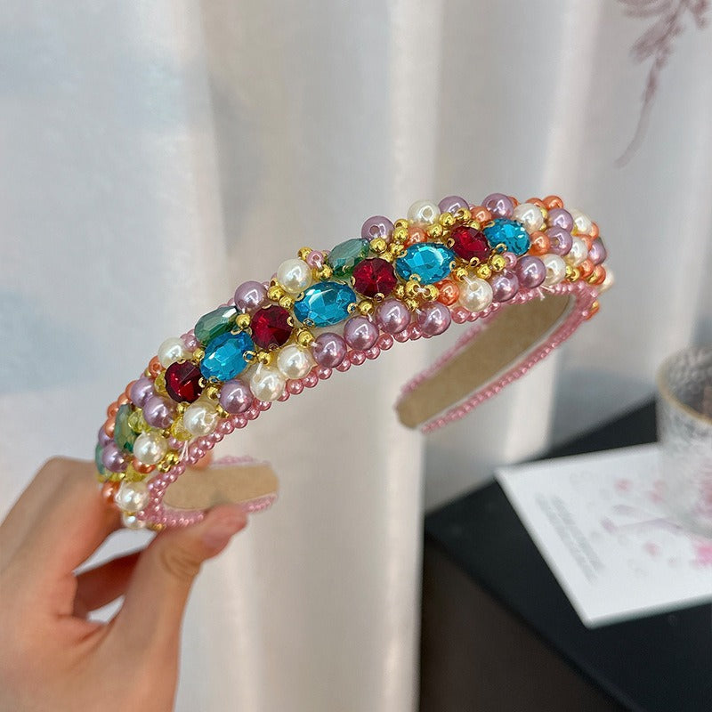 Fashionable and versatile handmade beaded crystal pearl hair accessories