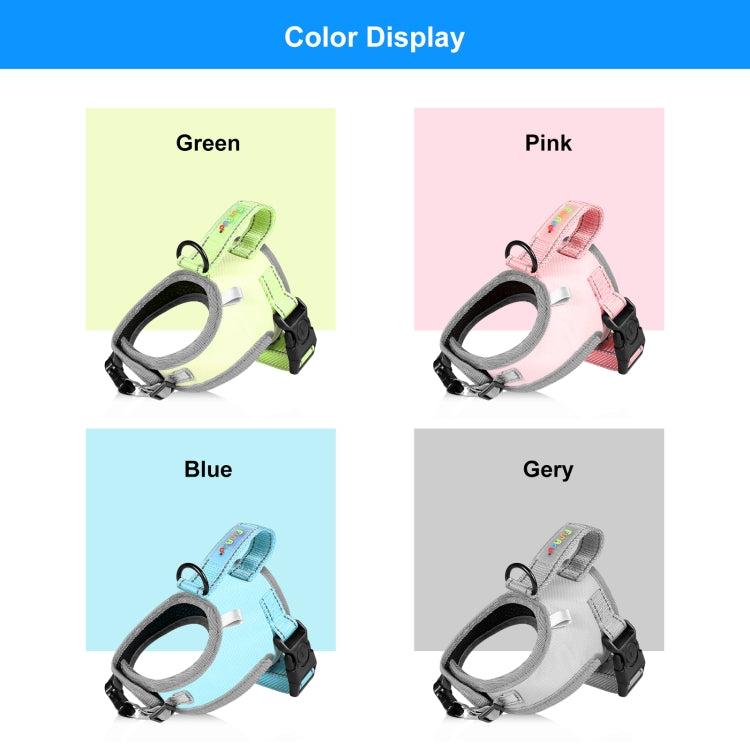 FunAdd Traction Rope Reflective Breathable Nylon Pet Vest Dog Harness, Size: S (Blue)