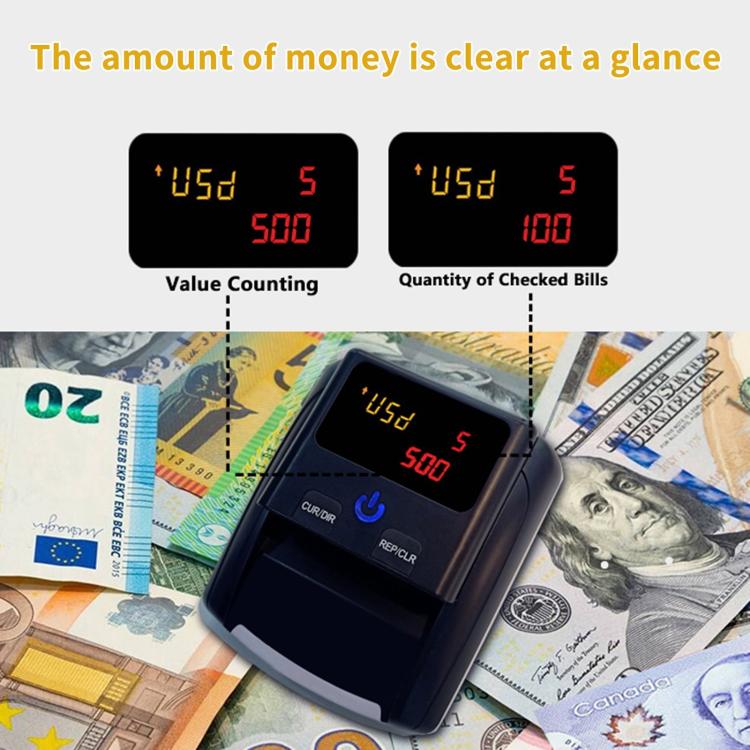 AL-130 Small Portable Money Detector for USD Euro, Specifications:EU Plug, EU Plug