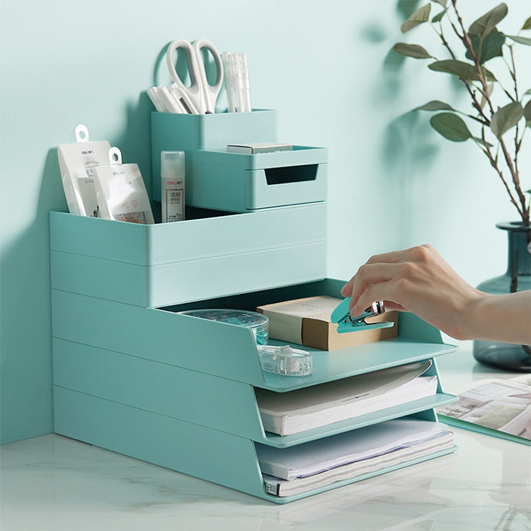 Desktop Removable Assembled Small File Storage Box, 0115-3 (Blue Green), 0115-3 (Grey White)