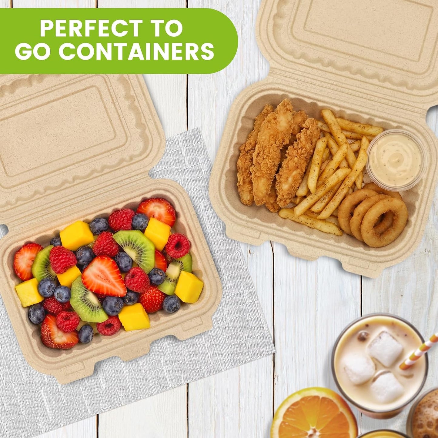 300 Pack 16OZ Cornstarch Clamshell Meal Prep Containers Wholesale