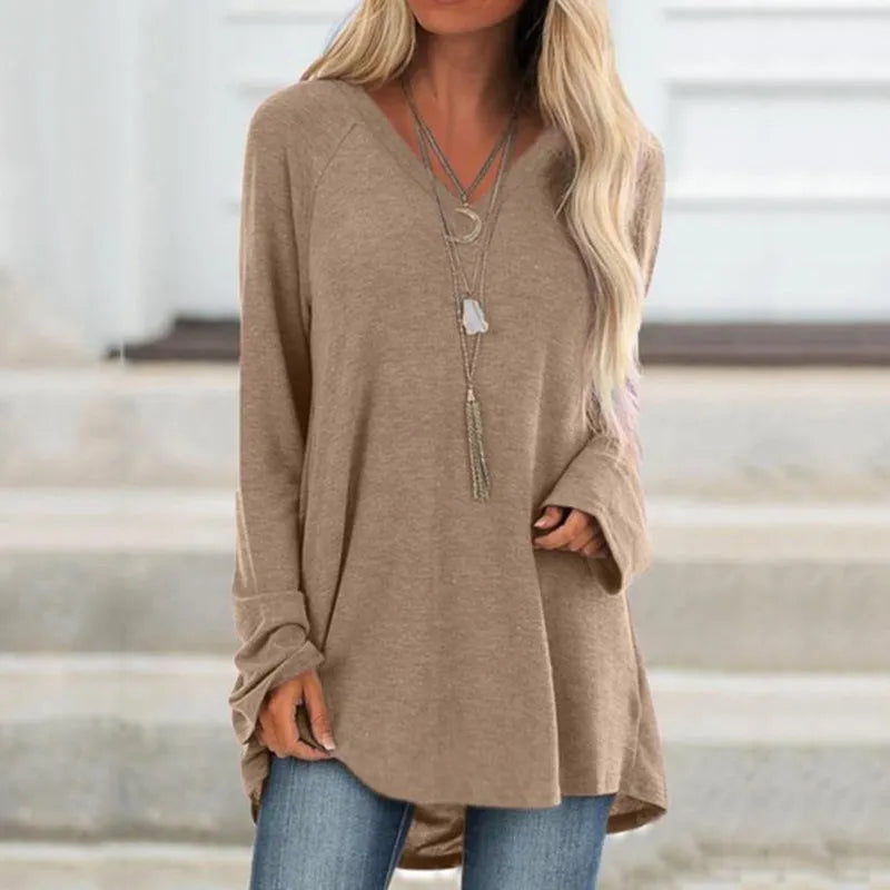 Female Clothes New Spring Autumn S-8XL Oversized T-shirt Solid Long Sleeve Loose Cotton Casual Harajuku Tunic Tees Top Women's