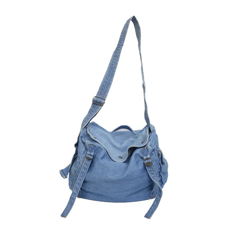 Women Denim Blue Shoulder Bag New Design Brand Female Canvas Jeans Tote Handbags Large Vintage Crossbody Travel Mochila