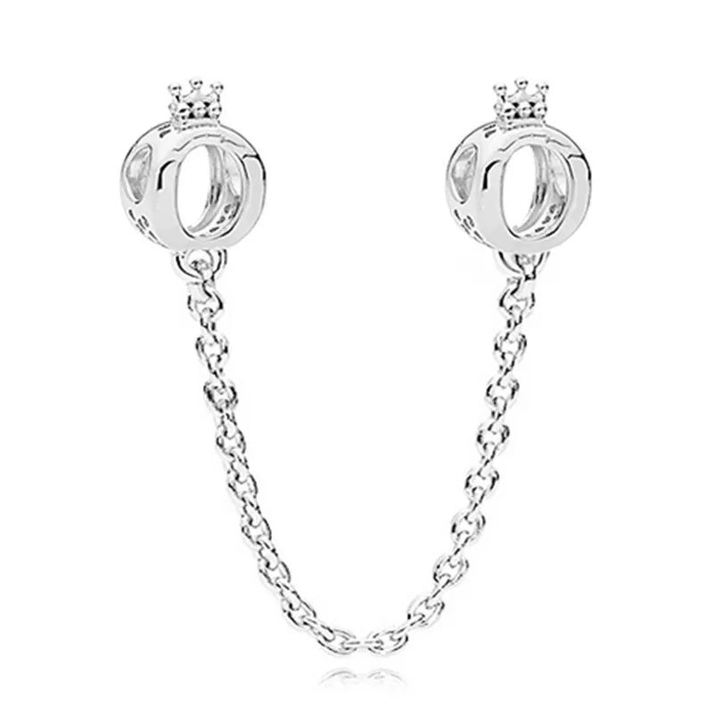 New Animal Footprint Musical Note Safety Chain Crown Boy Pendant Fits Pandora Charm Bracelet DIY Women's Original Beading Gifts