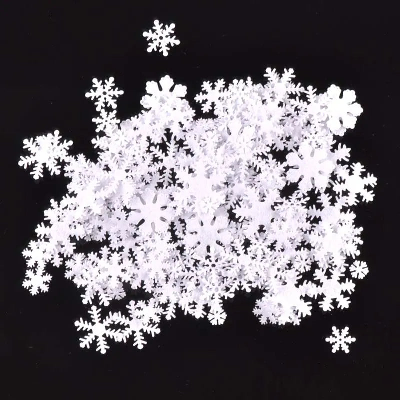 100Pcs 10-30mm White Felt Snowflake Christmas Sticker Non-woven Patch Appliques Craft Party Diy Scrapbooking Decor C2767