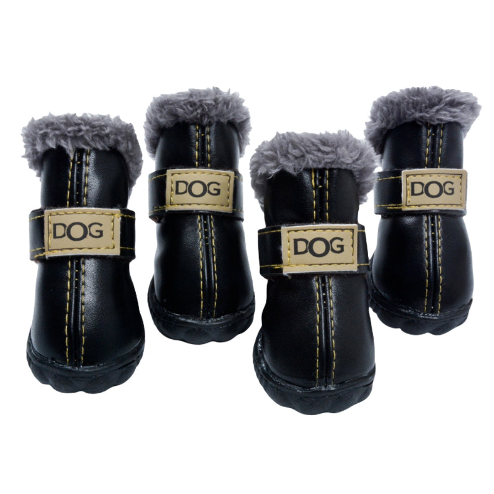 4Pcs/Set Winter Pet Dog Shoes Warm Snow Boots Waterproof Fur Small Dogs Non Slip Shoes For ChiHuaHua Pug Pet Product