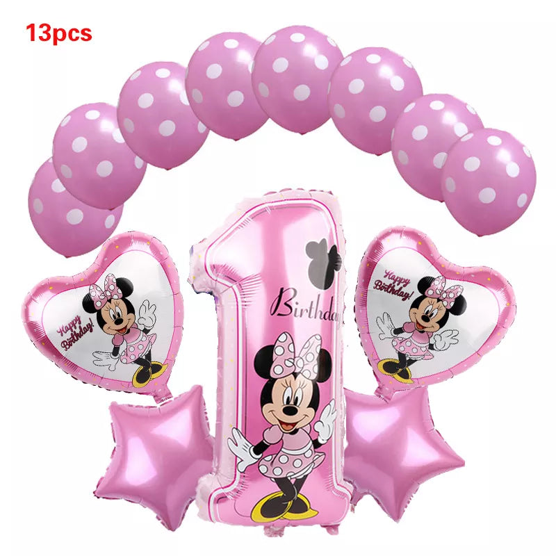 Disney Minnie Mouse 1st birthday decor baby girl favor Party decor for baby girl diy birthday balloon decor baby shower gifts
