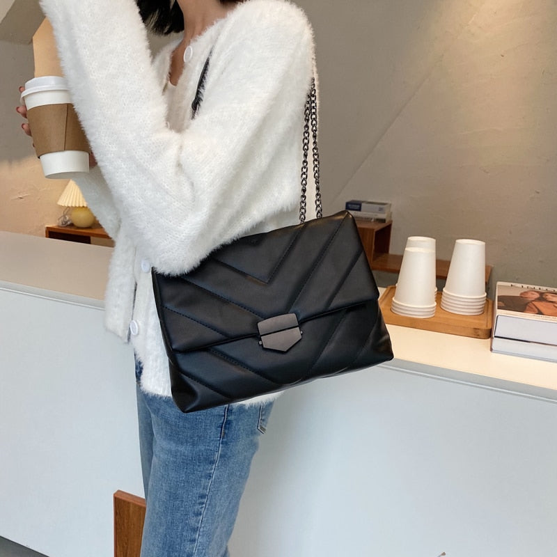 Embroidery Thread Small PU Leather Crossbody Bags For Women 2021 Trend Hand Bag Women's Branded Trending Shoulder Handbags
