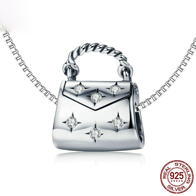 Hiyong 925 Sterling Silver Bracelet Small Bag Pendant Charm Bracelets &amp; Bangles For Women Silver Chain Pendant Bracelets Gifts