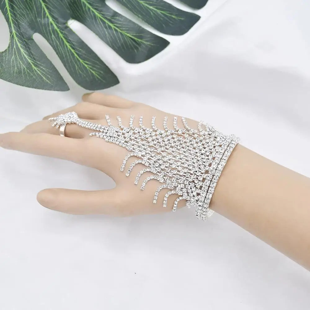 Bohemian Vintage Hollow Flower Finger Bracelet For Women Festival Turkish Slave Bracelets Beach Gypsy Tribal Bangle Sexy Jewelry