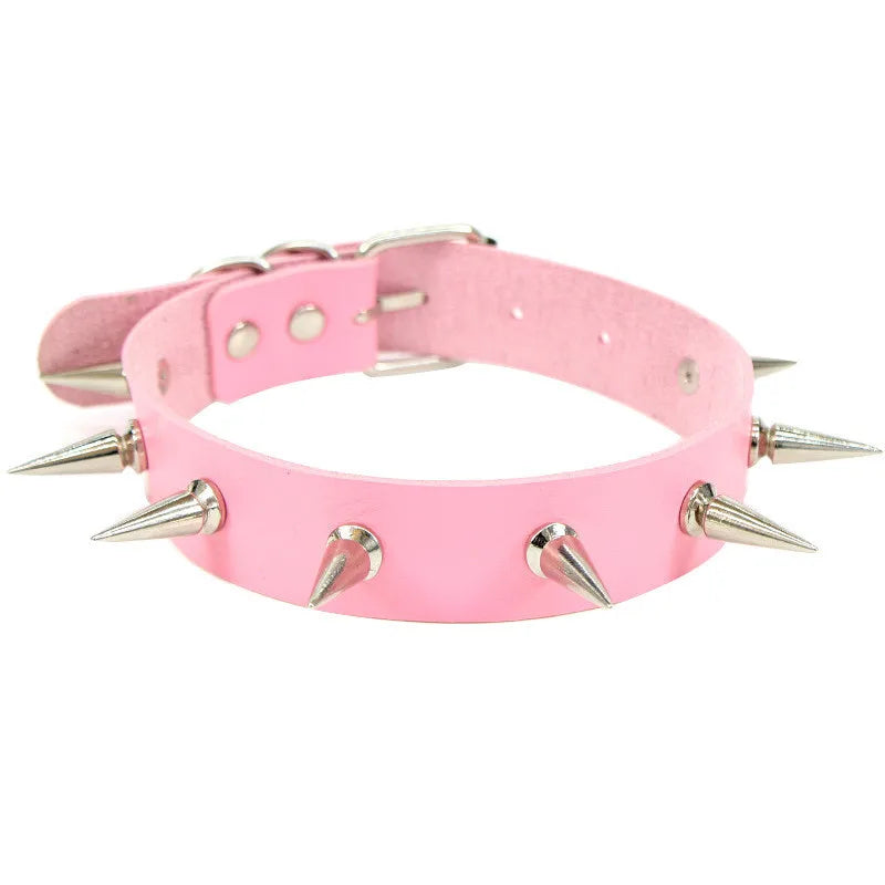 Red Long Spike Choker Punk Collar Women Men Rivets Studded Chocker Necklace 2021 Fashion Goth Jewelry Metal Gothic Accessories