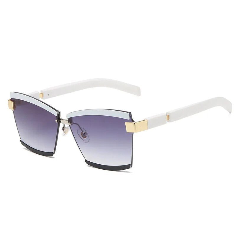 Rimless Luxury Sunglasses Square Men Women Fashion Shades UV400 Vintage Glasses Lady Brand Designer Gradient Shades Eyeglasses