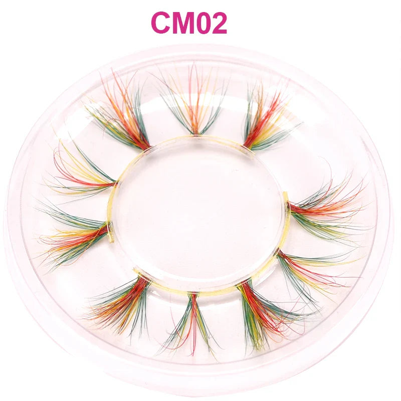 OKAYLASH 3D 6D False Colored Eyelashes Natural Real Mink fluffy Style  Eye lash Extension Makeup Cosplay Colorful Eyelash