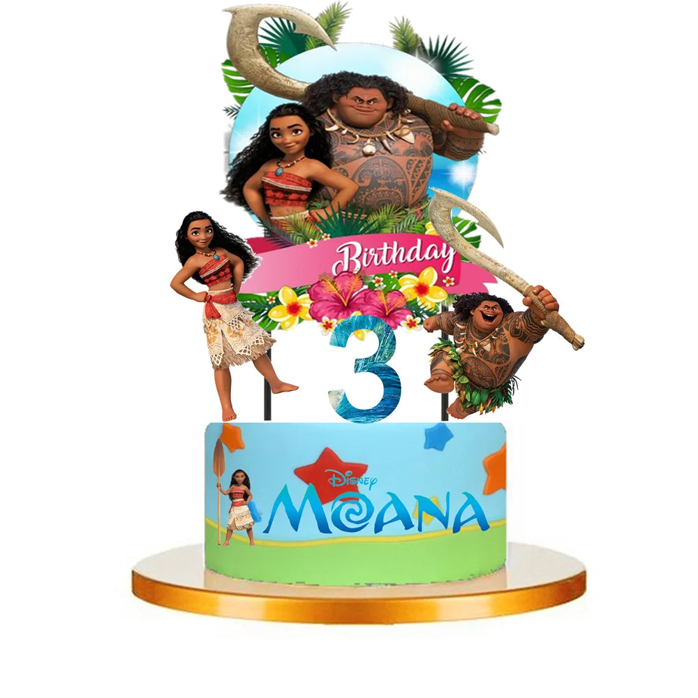 Cartoon Moana Theme Birthday Party Movie theme Cupcake Toppers birthday Party Supplies