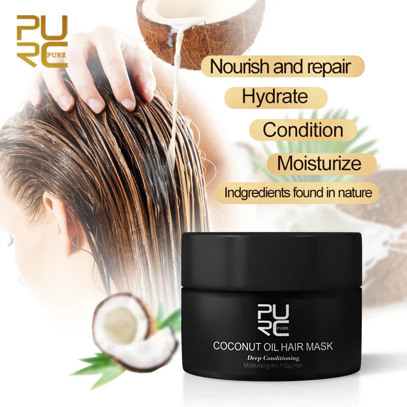 PURC Coconut Oil Magic Hair Mask Repair Damaged Keratin Hair Treatment Smoothing Straightening Cream Hair Care Products
