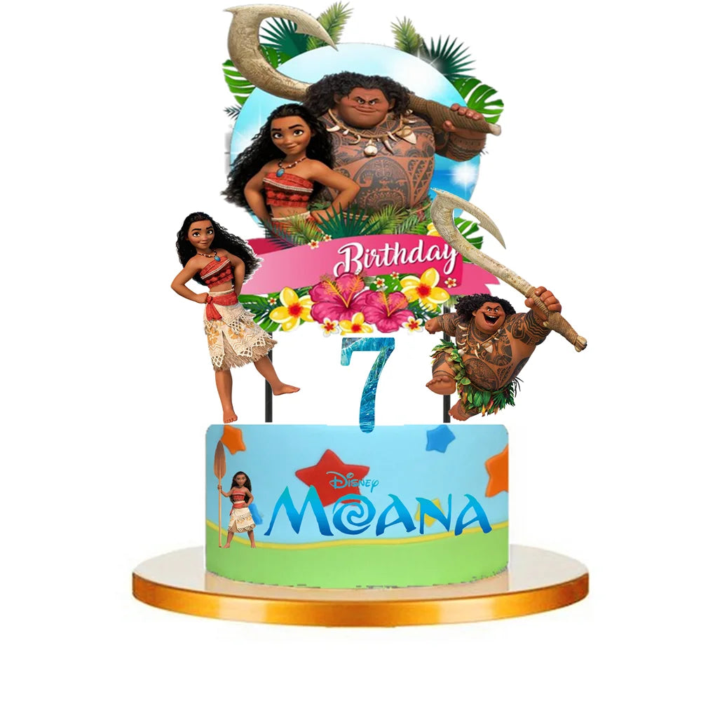 Cartoon Moana Theme Birthday Party Movie theme Cupcake Toppers Party Supplies