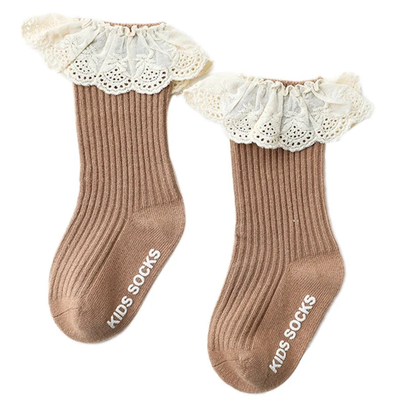 Baby Socks New Kids Toddlers Girls Knee High Long Soft Cotton Lace Baby Children Socks Baby Girl Socks 0 To 3 Years Fall Clothes