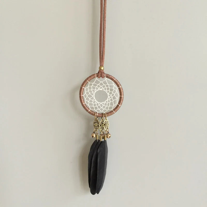 5cm Diameter small dream catcher indian feather dream catchers with jingle bells car home hanging best gift craft