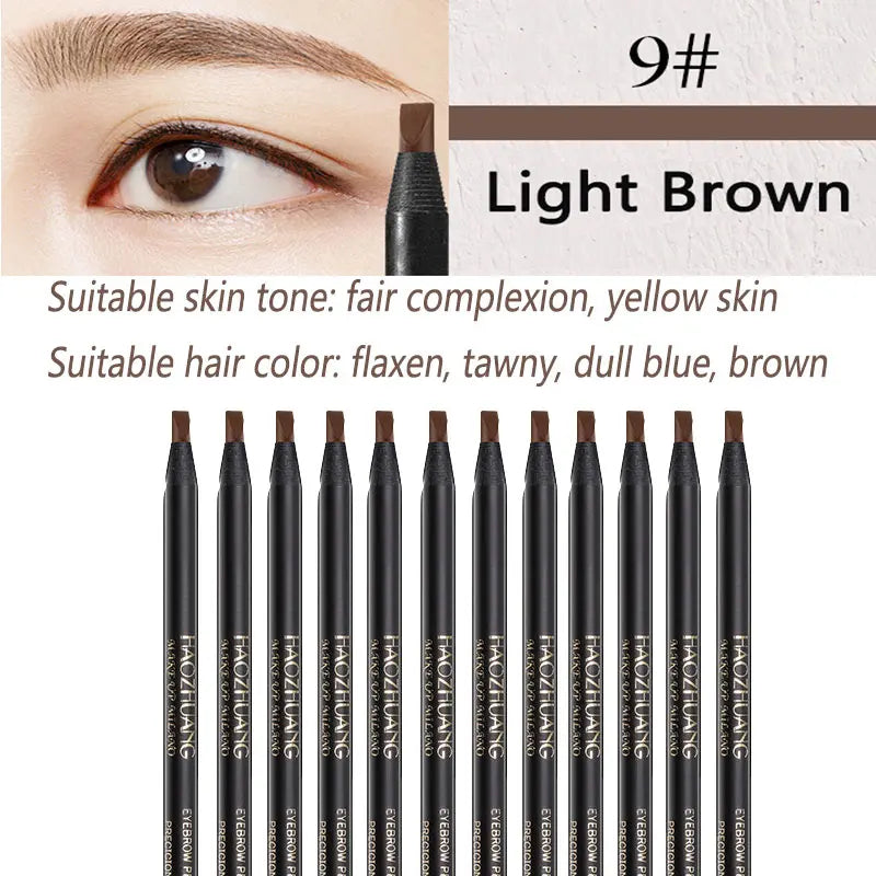 12PCS HaoZhuang Eyebrow Pencil Cosmetic Wholesale Eyeshadow Natural Long-Lasting Tattoo Eyebrows Eaterproof Makeup set Beauty