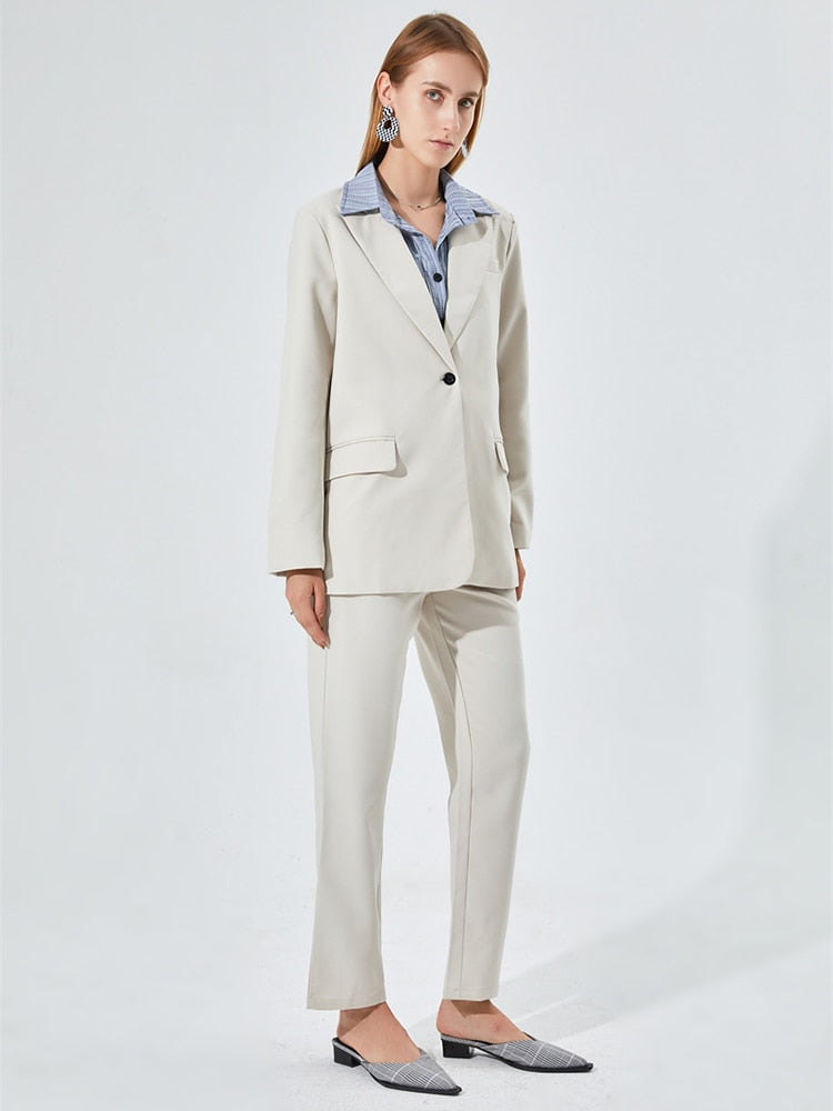 EtherealBe Blue Tailored office wear pantsuit for women