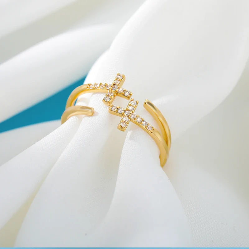 Cross Rings for Women Adjustable Gothic Cubic Zirconia Ring 2022 Trend Fashion Aesthetic Jewelry Wedding Band Gift anillos mujer
